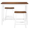 vidaXL Table de bar et tabouret 3 pcs Bois massif