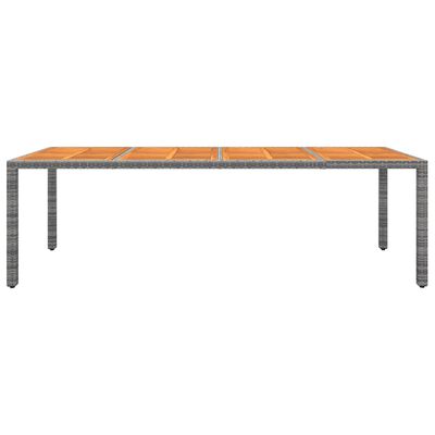 vidaXL Table de jardin gris 250x100x75 cm résine tressée/bois d'acacia