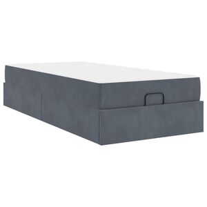 vidaXL Cadre de lit avec matelas 2 pi&egrave;ces Gris Fonc&eacute; Velours