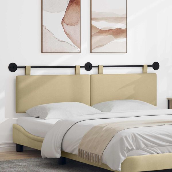 vidaXL T&ecirc;te de lit suspendue Uni Gris Vert Clair 170 x 55 x 5 cm