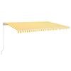 vidaXL Auvent automatique capteur de vent/LED 500x300cm Jaune et blanc