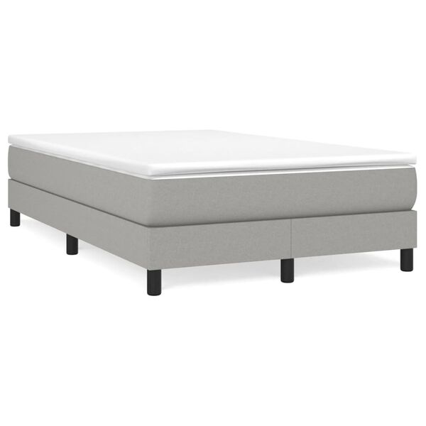 vidaXL Sommier à lattes de lit et matelas gris clair 120x190 cm tissu