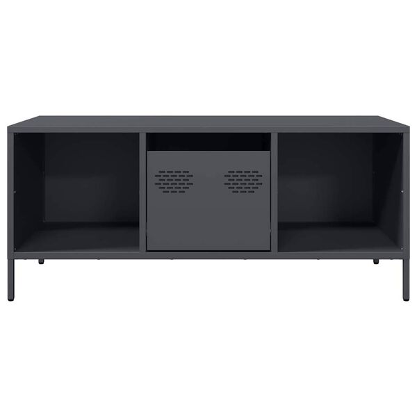 vidaXL Table basse anthracite 101,5x50x43,5 cm acier lamin&eacute; &agrave; froid