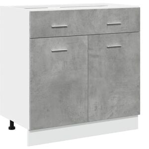 vidaXL Armoire à tiroirs "Lyon" Gris béton 80 x 46 x 81,5 cm Bois d'ingénierie