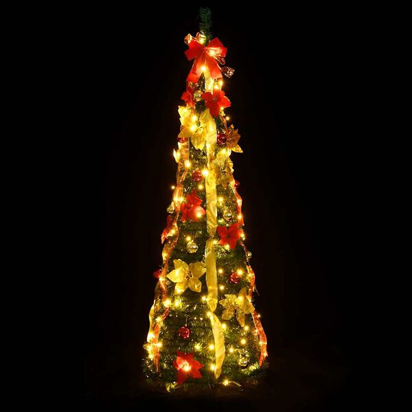 vidaXL Sapin de No&euml;l artificiel escamotable 150 LED vert 180 cm