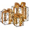 vidaXL Bo&icirc;te-cadeau de No&euml;l &eacute;clair&eacute;e 3 pc 150 LED Blanc chaud