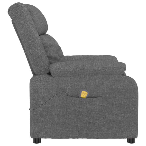 vidaXL Fauteuil de massage Gris foncé Tissu