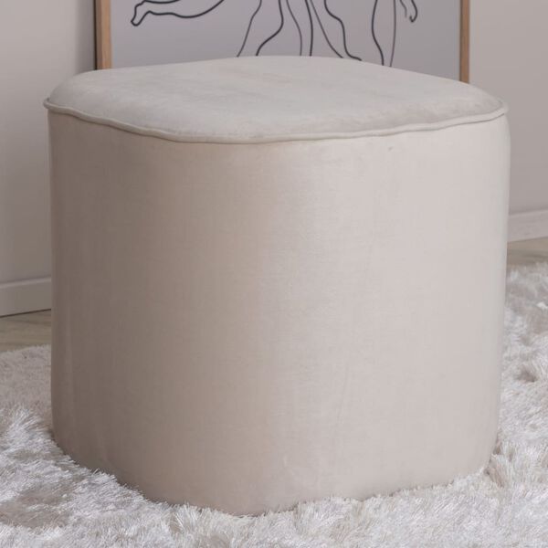 Venture Home Pouf Piff 44x44x41 cm Velours Blanc