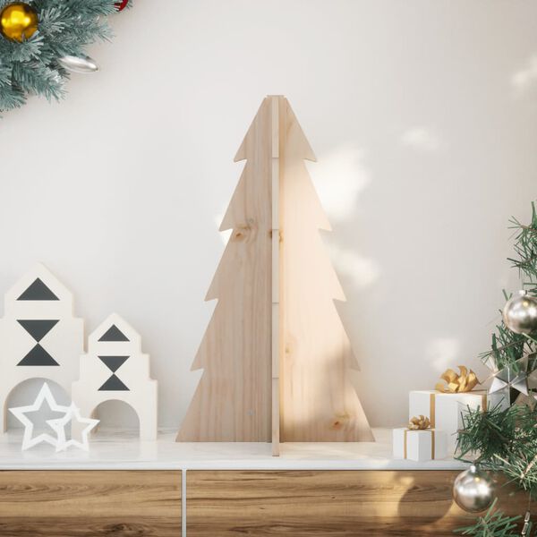 vidaXL Arbre de No&euml;l en bois pour d&eacute;coration 69,5cm bois massif de pin