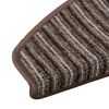 vidaXL Tapis d'escalier auto-adh&eacute;sifs 15 pcs Marron 65 x 21 x 4 cm