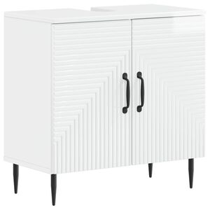 vidaXL Meuble sous Lavabo de Salle de Bain HAARLEM Blanc brillant