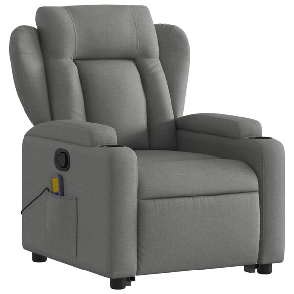 vidaXL Fauteuil de massage inclinable Gris foncé Tissu