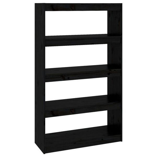 vidaXL Biblioth&egrave;que/S&eacute;parateur de pi&egrave;ce Noir 80x30x135,5 cm Pin massif