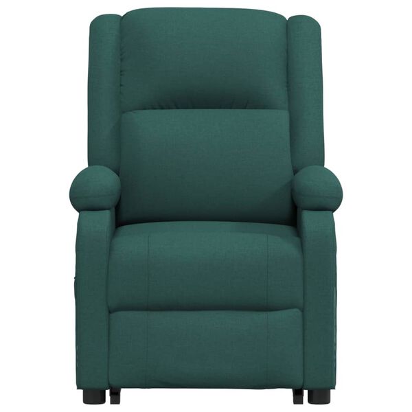 vidaXL Fauteuil de massage Vert fonc&eacute; Tissu