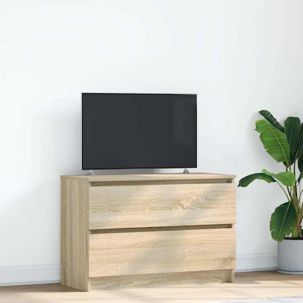 vidaXL Meuble TV ch&ecirc;ne sonoma 80x35x54 cm bois d'ing&eacute;nierie