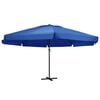 vidaXL Parasol de jardin avec m&acirc;t en aluminium 600 cm bleu azur&eacute;
