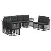 vidaXL Ensemble de canap&eacute;s d'ext&eacute;rieur 8 pcs Noir et Gris fonc&eacute;
