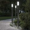 vidaXL Bornes lumineuses avec d&eacute;tecteur lot de 3 110 cm acier inoxydable IP44