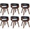 vidaXL Chaises &agrave; manger lot de 6 bois courb&eacute; et similicuir