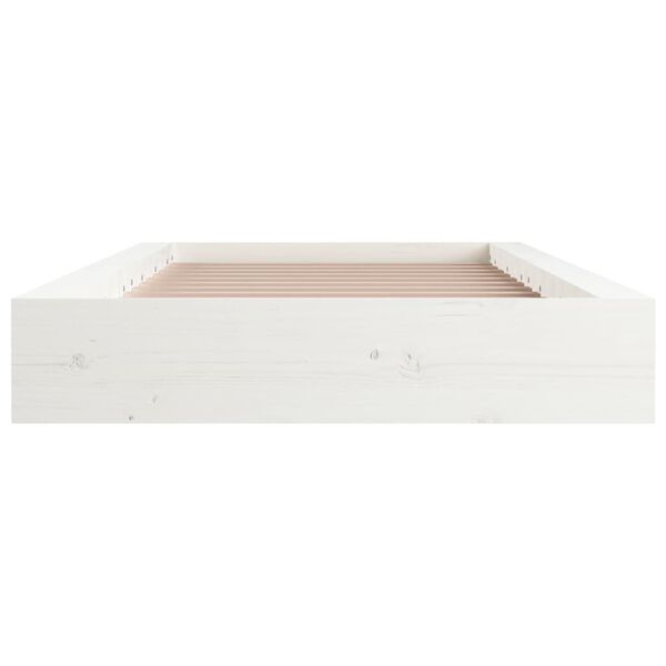 vidaXL Cadre de lit sans matelas blanc 140x190 cm bois massif