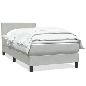 vidaXL Sommier &agrave; lattes de lit et matelas gris clair 80x210 cm velours