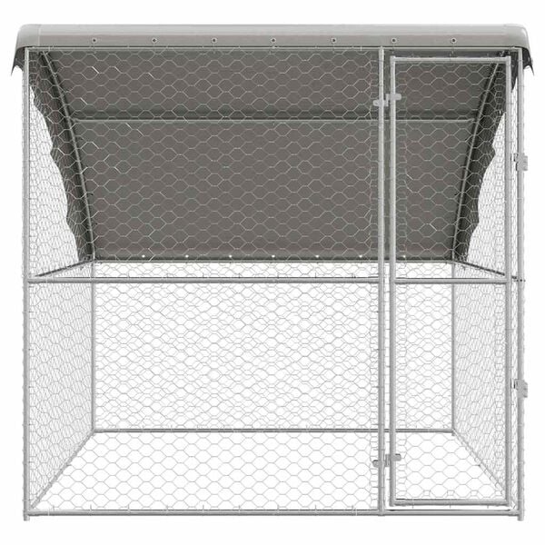 vidaXL Kennel pour Chiens avec stockage Argent&eacute; 2 x 2 x 2 m Acier