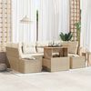 vidaXL Ensemble de canap&eacute; de jardin 7 pcs Beige Poly rotin