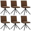 vidaXL Chaises &agrave; manger lot de 6 marron similicuir daim