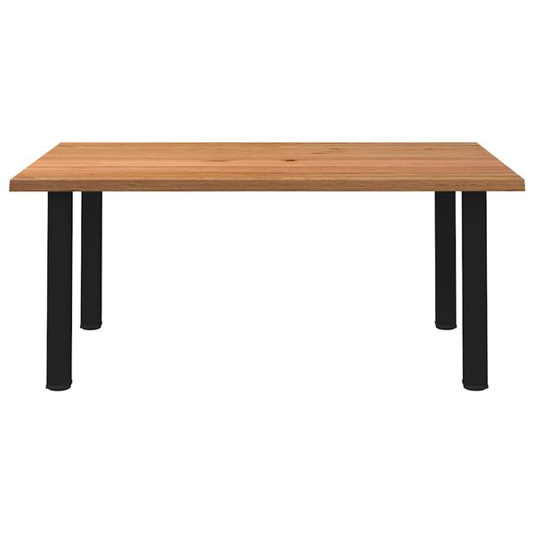 vidaXL Table &agrave; manger avec bord naturel bois de ch&ecirc;ne massif rectangulaire
