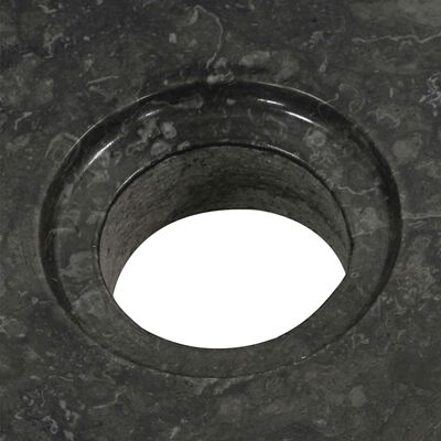 vidaXL Armoire de toilette Teck solide avec lavabo en marbre Noir