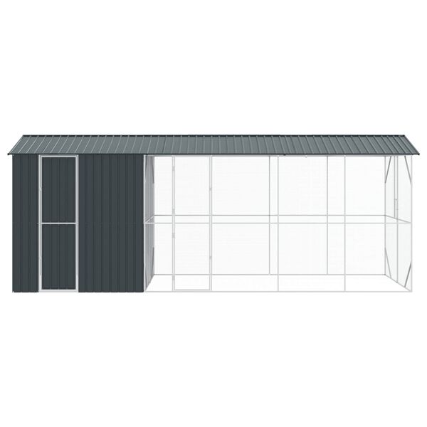 vidaXL Cage pour oiseaux Anthracite 645 x 208 x 247 cm Acier galvanis&eacute;