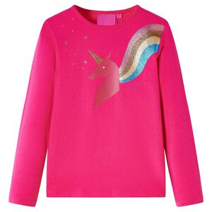 vidaXL T-shirt enfants &agrave; manches longues rose vif 104
