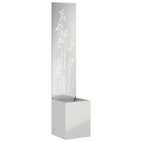 vidaXL &Eacute;cran de confidentialit&eacute; de jardin Floral Argent&eacute; 32 x 150 cm