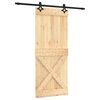 vidaXL Porte coulissante Naturel et noir 85 x 210 cm