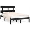 vidaXL Cadre de lit sans matelas noir 135x190 cm bois massif