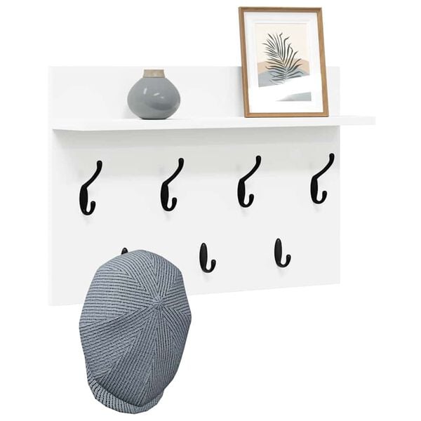 vidaXL Porte-manteau mural Blanc 60 x 40 x 12 cm Bois d'ingénierie