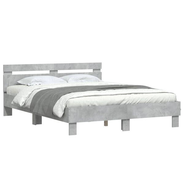 vidaXL Cadre de lit sans matelas gris b&eacute;ton 140x200 cm