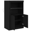 vidaXL Buffet LED Ch&ecirc;ne noir 60,5 x 37 x 100 cm Bois d'ing&eacute;nierie