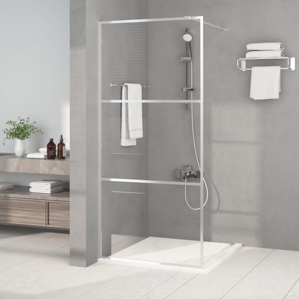 vidaXL Paroi de douche Argenté 90x195 cm Verre ESG transparent