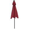 vidaXL Parasol de jardin avec m&acirc;t en acier bordeaux 225x225x212 cm
