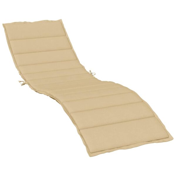 vidaXL Coussin de chaise longue beige m&eacute;lang&eacute; 200x70x4 cm tissu