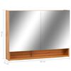 vidaXL Armoire à miroir de salle de bain LED Chêne 80x15x60 cm MDF