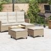 vidaXL Tabourets jardin coussins 2pcs beige 55x55x36 cm r&eacute;sine tress&eacute;e