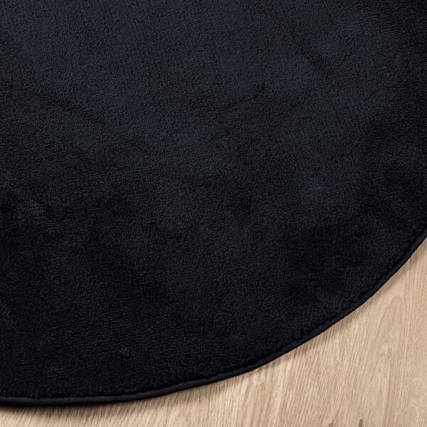vidaXL Tapis OVIEDO &agrave; poils courts noir &Oslash; 160 cm
