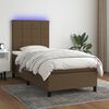 vidaXL Sommier &agrave; lattes de lit matelas et LED Marron fonc&eacute; 100x200cm