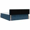 VidaXL Cadre de lit ottoman avec matelas bleu fonc&eacute; 160x200 cm velours