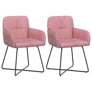 vidaXL Chaises de salle &agrave; manger 2 pc Velours Rose 59 x 56,5 x 86 cm
