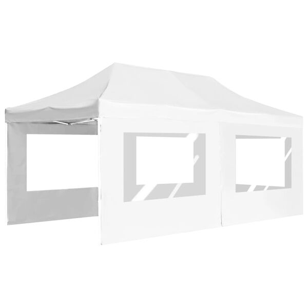 vidaXL Tente de réception pliable avec parois Aluminium 6 x 3 m Blanc