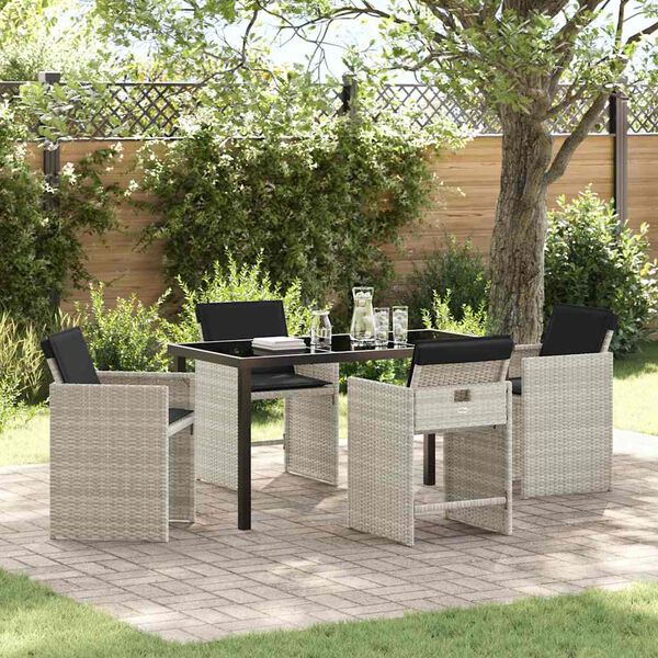 vidaXL Ensemble de salle à manger pour jardin 5 pcs Gris clair