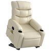 vidaXL Fauteuil inclinable de massage Crème Similicuir
